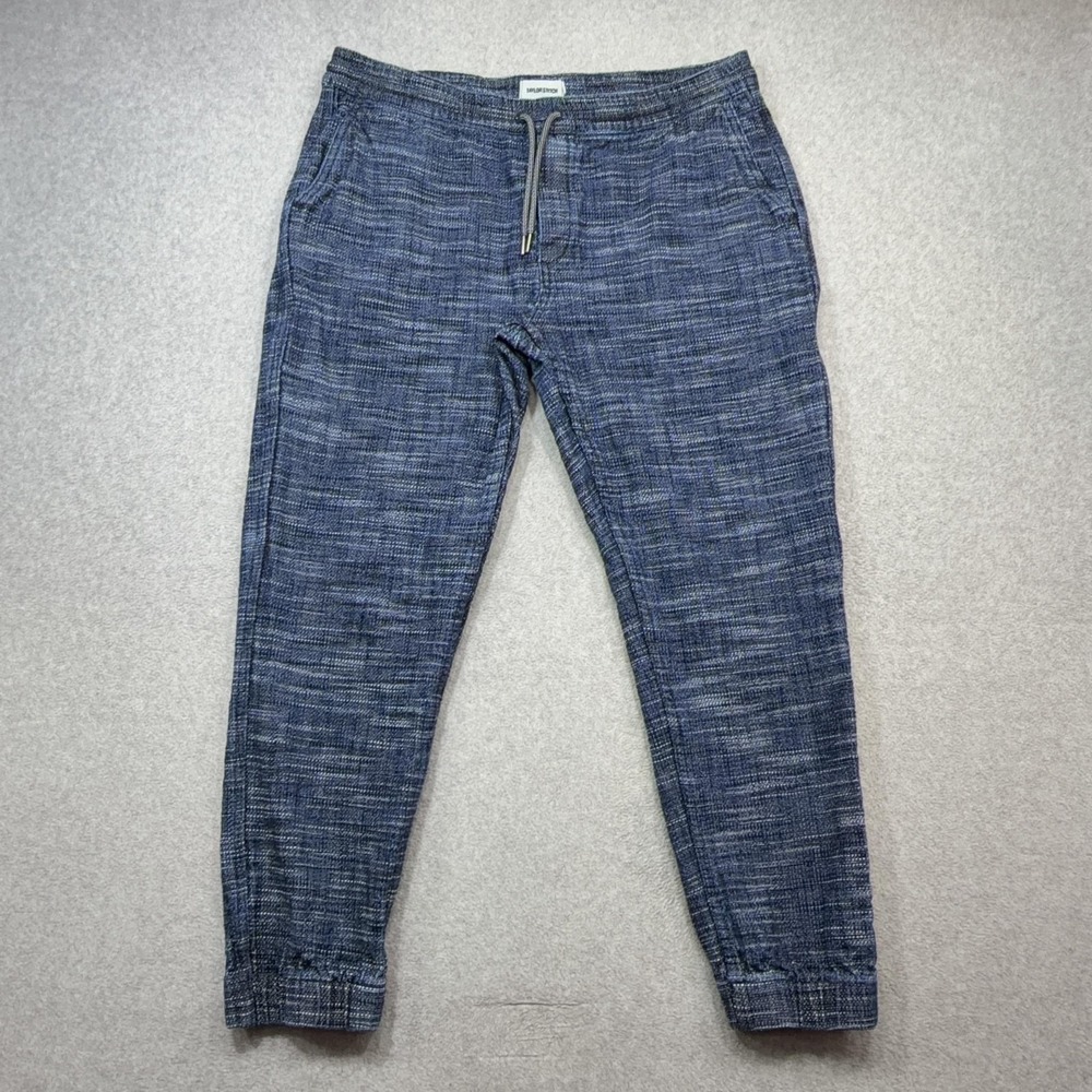 Taylor Stitch Apres Pants Mens Large Blue Organic Cotton Elastic Waist Jogger